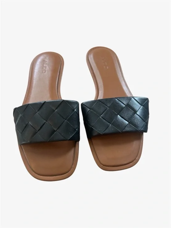 ALDO Vaydda Black Flat Sandals - Picture 1 of 7